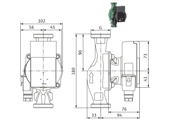 Насос циркуляційний Wilo ATMOS PICO 25/1-8-180 4232696 купити в інтернет-магазині «НасосВДом» Київ Україна