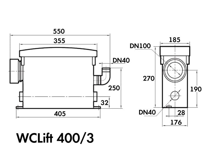 Канализационная установка WCLift 400/3 NPO купить в интернет-магазине «НасосВДом» Киев Украина