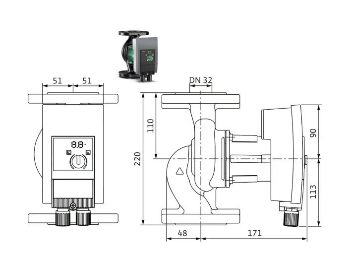 Насос циркуляционный Wilo Yonos MAXO 32/0,5-10 2210113 купить в интернет-магазине «НасосВДом» Киев Украина