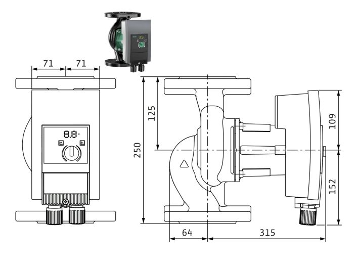 Насос циркуляційний Wilo Yonos MAXO 40/0,5-12 2120647 купити в інтернет-магазині «НасосВДом» Київ Україна