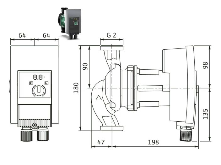 Насос циркуляционный Wilo Yonos MAXO 30/0,5-12 2120644 купить в интернет-магазине «НасосВДом» Киев Украина
