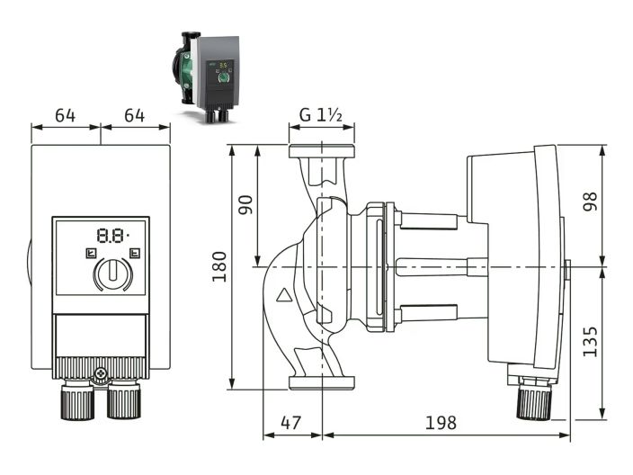 Насос циркуляційний Wilo Yonos MAXO 25/0,5-12 2120641 купити в інтернет-магазині «НасосВДом» Київ Україна