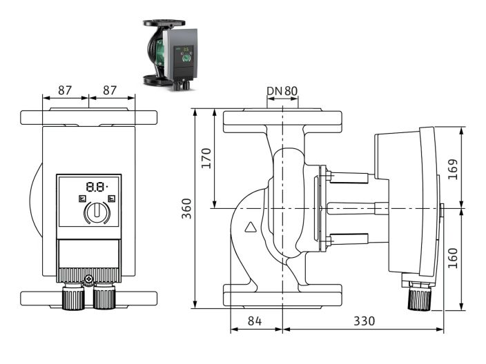 Насос циркуляційний Wilo Yonos MAXO 80/0,5-12 PN10 2120659 купити в інтернет-магазині «НасосВДом» Київ Україна