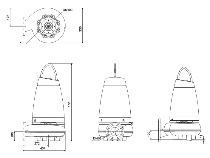 Канализационный насос Grundfos SE1.80.80.15.4.50D.B (96047533) купить в интернет-магазине «НасосВДом» Киев Украина