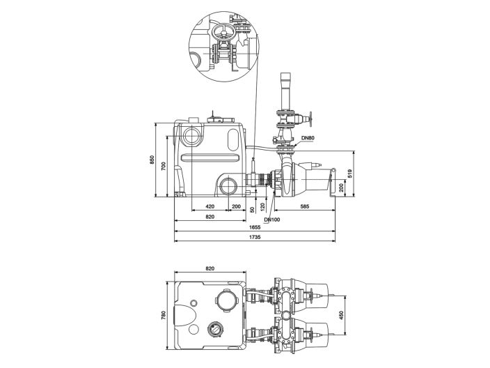 Grundfos Multilift MD1.80.80.40.4.51D /450.SL (97577863) купити в інтернет-магазині Насосвдом у Києві