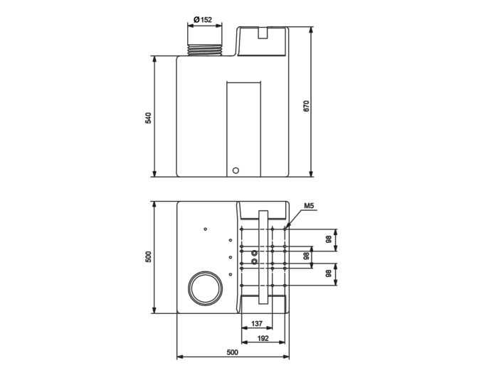 Бак 100 л PE квадратный Grundfos 96489271 купить в интернет-магазине «НасосВДом» Киев Украина