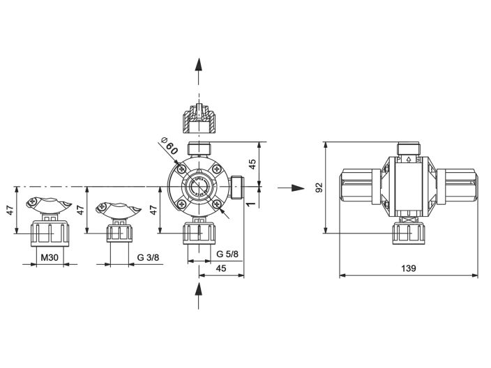 Багатофункціональний клапан Grundfos MFV-G5/8-10 PV/T U2 95730812 купити в інтернет-магазині «НасосВДом» Київ Україна