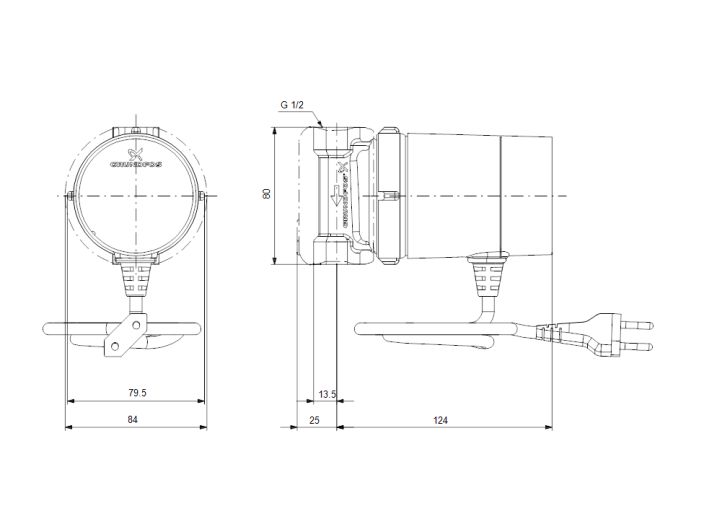 Циркуляційний насос ГВП Grundfos COMFORT 15-14 B TDT (93093537)