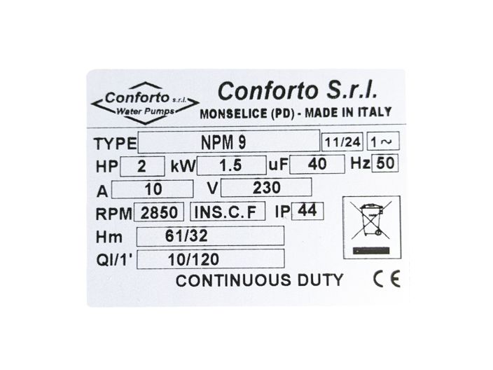 Насос самовсмоктуючий поверхневий Conforto NPM 9