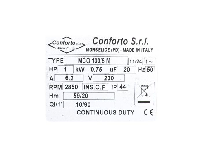 Многоступенчатый самовсасывающий насос Conforto MCO 100/5 M