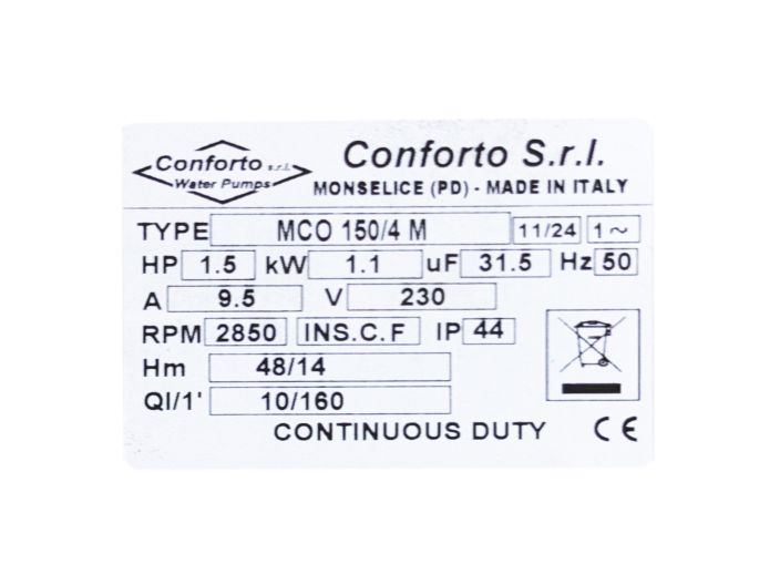 Багатоступінчастий самовсмоктуючий насос Conforto MCO 150/4 M