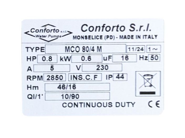 Насосная станция водоснабжения Conforto BS MCO 80/4 -24 SIRIO