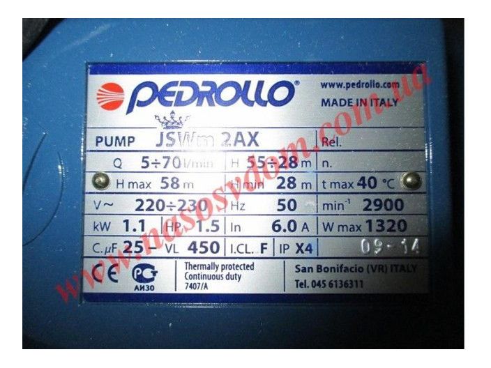 Насосна станція Pedrollo JSWm 2AX/24 купити в інтернет-магазині «НасосВДом» Київ Україна
