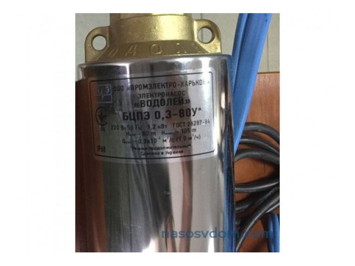 Водолій БЦПЕ 0,3-80У d 84мм кабель 80м купити в інтернет-магазині «НасосВДом» Київ Україна