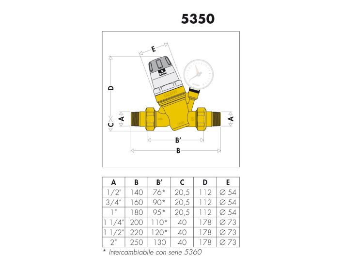 Редуктор давления 1 1/4 НР со шкалой CALEFFI 535070 купить в интернет-магазине «НасосВДом» Киев Украина