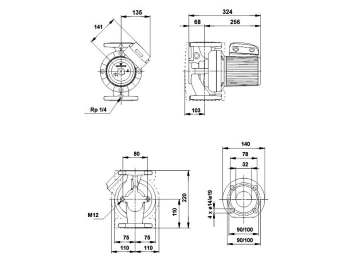 Насос циркуляційний фланцевий Grundfos UPS 32-120 F 1x230V 96401837 купити в інтернет-магазині «НасосВДом» Київ Україна