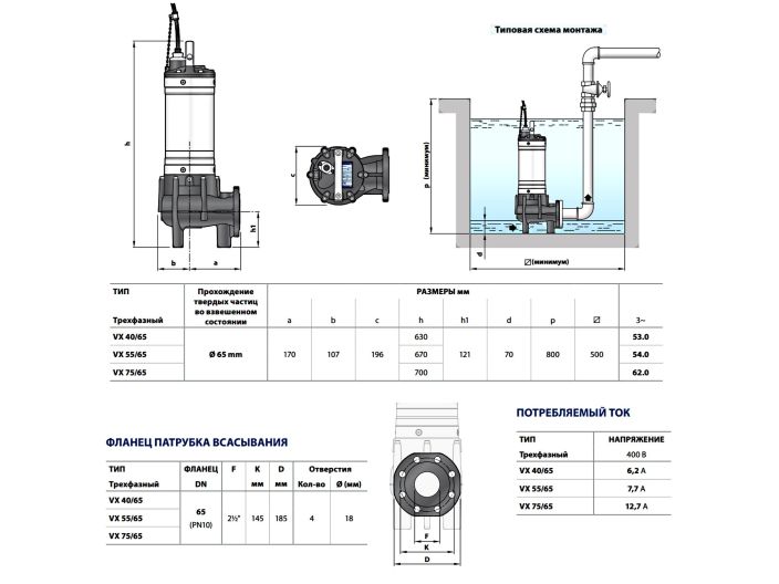 Насос для дренажа Pedrollo VX 55/65 купить в интернет-магазине «НасосВДом» Киев Украина