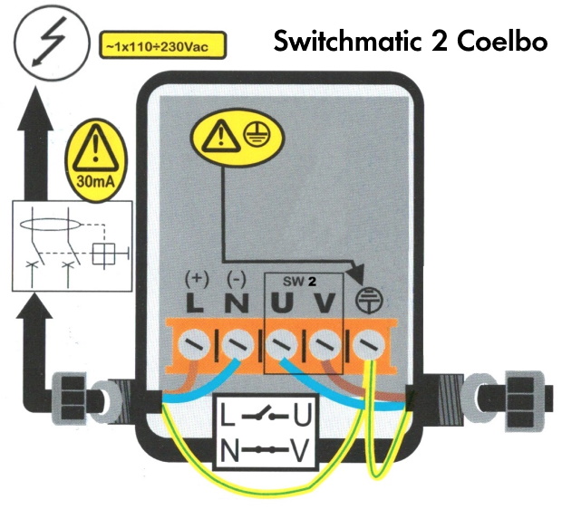 подключение в сеть реле Coelbo Switchmatic 2